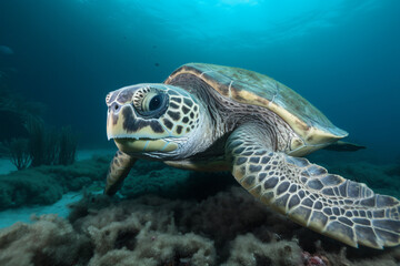 Obraz na płótnie Canvas Swimming turtle