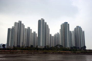 Fototapeta premium Apartment complex on the sea beach
