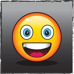Vector Smiling Emoticon Icon (EPS) This vector icon features a cheerful smiling emoticon, available in EPS format. Ideal for a wide range of design projects, from digital communication to graphic.