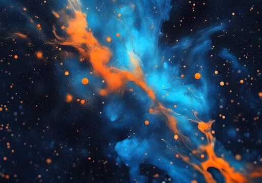Abstract galaxy ink texture and vibrant neon colors