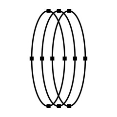 Vector barbed wire black silhouettes