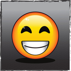 Vector smile Emoticon Icon (EPS) This vector icon features a cheerful smiling emoticon, available in EPS format. Ideal for a wide range of design projects, from digital communication to graphic design