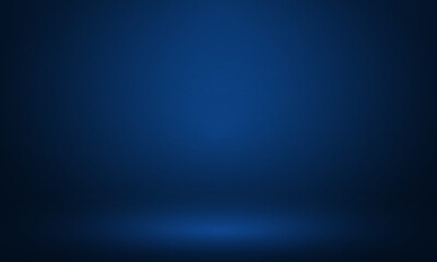 Abstract dark blue empty gradient studio room with copy space for you design