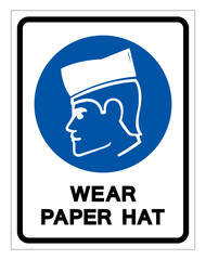 Wear Paper Hat Symbol Sign ,Vector Illustration, Isolate On White Background Label. EPS10