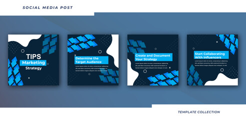 Instagram tips post business marketing collection tutorial, tips, trick, social media post banner layout template with background design element, 