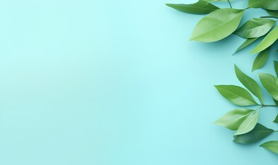 Fototapeta premium for text Green leaf decorations_ Generative AI