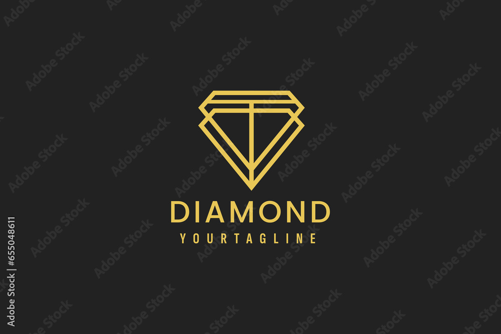 Sticker diamond logo vector icon illustration