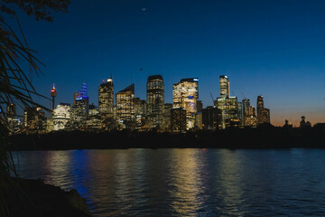 city skyline at night, Sydney Australia