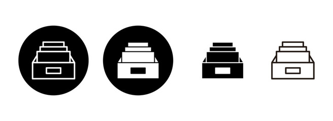 Archive folders icon set illustration. Document vector icon. Archive storage icon. - obrazy, fototapety, plakaty