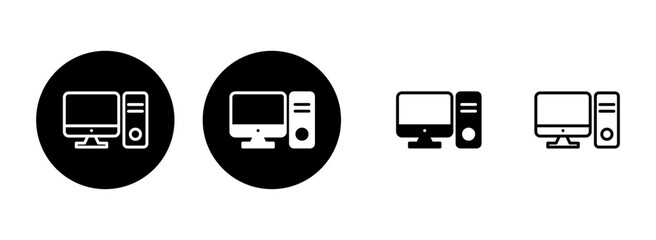 Computer icon set illustration. computer monitor sign and symbol