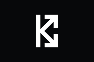 Letter K arrow or k expand arrow trendy vector logo design