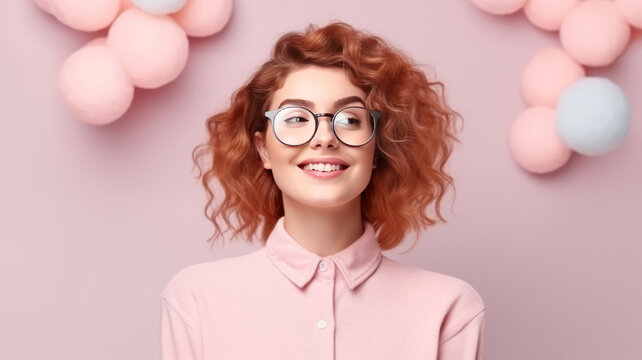 woman nice-looking attractive lovely sweet curious cheerful cheery smart