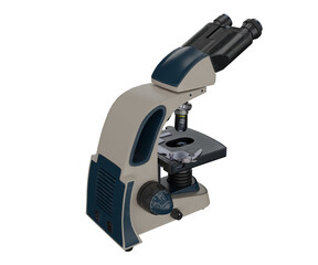 3d rendering microscope, scientific equipment concept