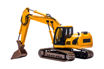 Excavator isolated on a transparent background