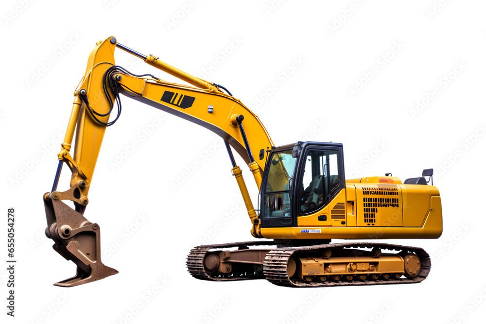 Wall mural excavator isolated on a transparent background