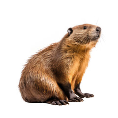 Beaver isolated on white background. - obrazy, fototapety, plakaty