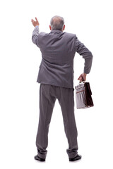 Old businessman isolated on white