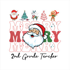 Christmas 2nd Grade Merry Teacher SVG