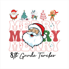 Christmas 8th Grade Merry Teacher SVG