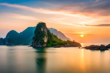 Scenic Landscape. Ocean and Mountains. Travel and Adventures Around the World. Islands of Thailand.