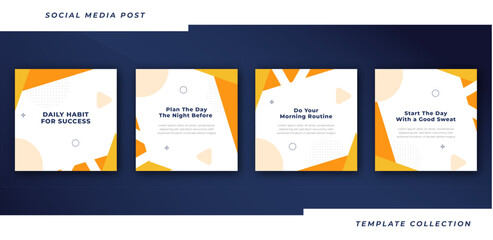 Instagram tips post business marketing collection tutorial, tips, trick, social media post banner layout template with background design element, 