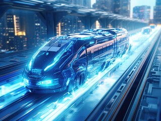 car or vehicle open headlamp parked in futuristic modern concept. Future transportation. Futuristic autonomous car. Driverless autonomous vehicle. Self-driving car technology. AI Generative.