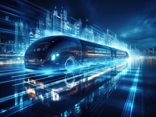 car or vehicle open headlamp parked in futuristic modern concept. Future transportation. Futuristic autonomous car. Driverless autonomous vehicle. Self-driving car technology. AI Generative.