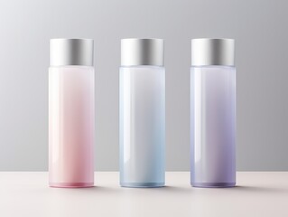 cosmetic product mockups on fresh field. Background for presentation of cosmetic. AI Generative.