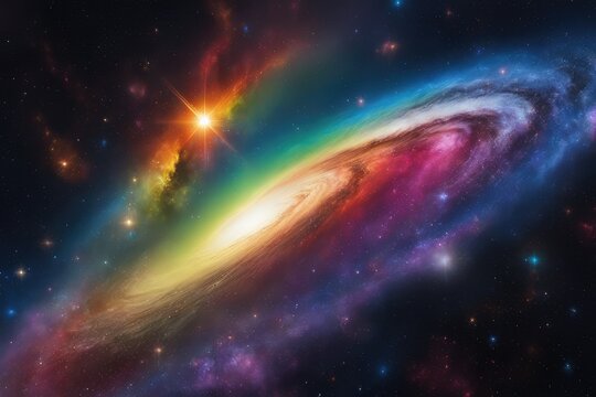 Multispectral interstellar canvas resembling a rainbow