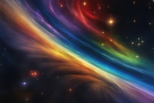Rainbow infused starry backdrop full of color