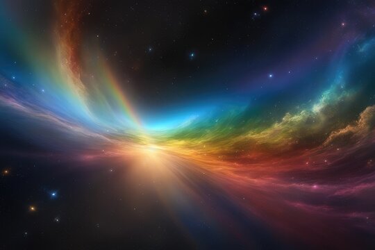 Color rich astral heaven resembling a rainbow