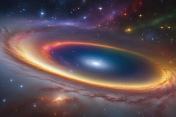 Vibrant galactic universe with a rainbow touch