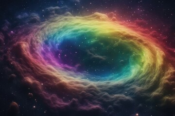 Obraz na płótnie Canvas Technicolor galactic panorama reminiscent of a rainbow
