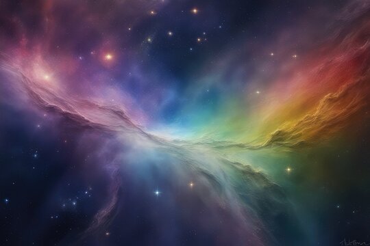 Cosmic color spectrum with rainbow hues