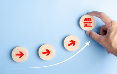 Owner business startup profit earning and goal successful franchise store. Future best product and...