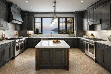 Fototapeta premium modern kitchen interior generated by AI