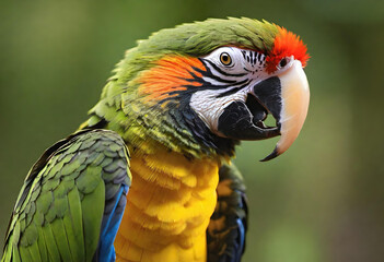 Fototapeta premium Parrot. Bird. Tropical. Exotic. Colorful. Feathers. Avian. Wildlife. Tropical Bird. Plumage. Pet. Exotic Bird. Vibrant. Tropical Paradise. Fauna. Feathered Friend. AI Generated.