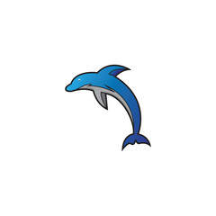 dolphin logo design, abstract vector illustration icon