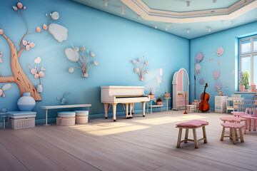 interior of a music room