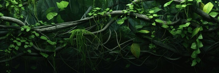 close up of jungle vines, generative AI