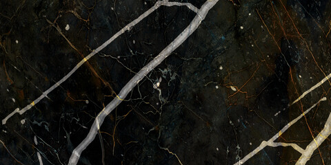 Black marble texture background with White veins, Black marble natural pattern for background,...