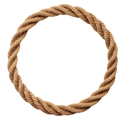 Circle made from nautical rope transparent on white background - obrazy, fototapety, plakaty