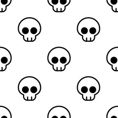Cute cartoon skull seamless pattern background.