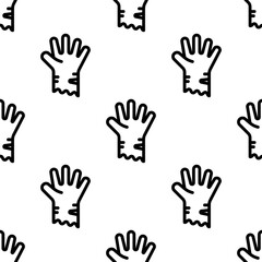 Cartoon zombie hand seamless pattern background.