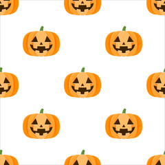 Halloween pumpkin seamless pattern background.