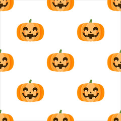 Halloween pumpkin seamless pattern background.