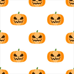 Halloween pumpkin seamless pattern background.