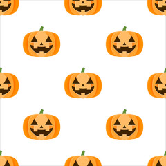 Halloween pumpkin seamless pattern background.