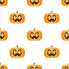 Halloween pumpkin seamless pattern background.
