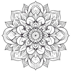 floral mandala coloring page 